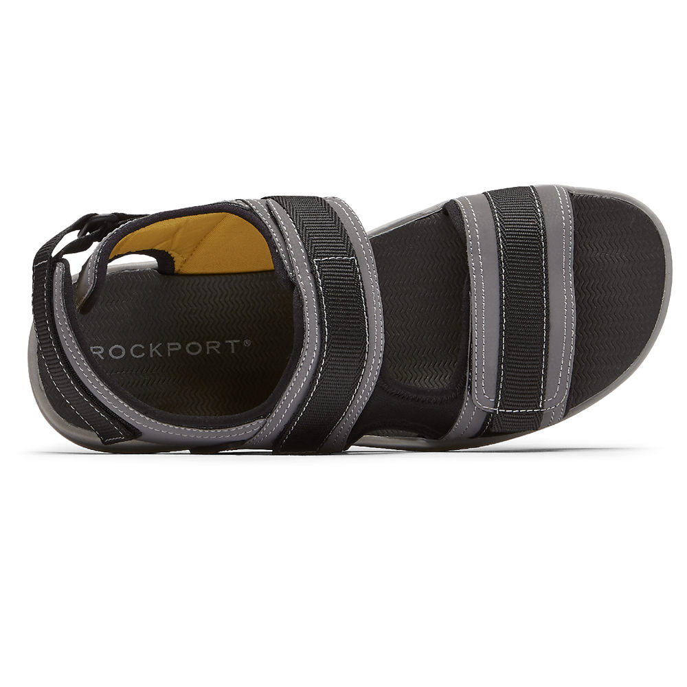 Rockport Sandals For Mens Grey - Lucky Bay Sport 3 Strap - YZ2395670